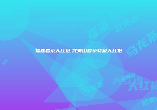 福建岩茶大红袍,武夷山岩茶特级大红袍