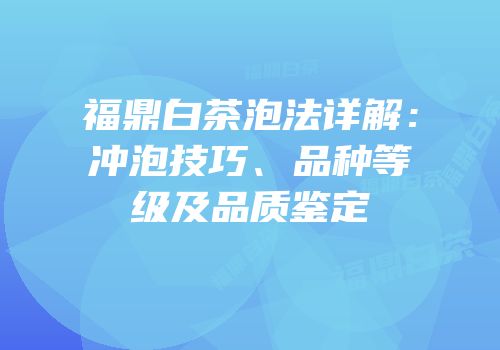 福鼎白茶泡法详解：冲泡技巧、品种等级及品质鉴定