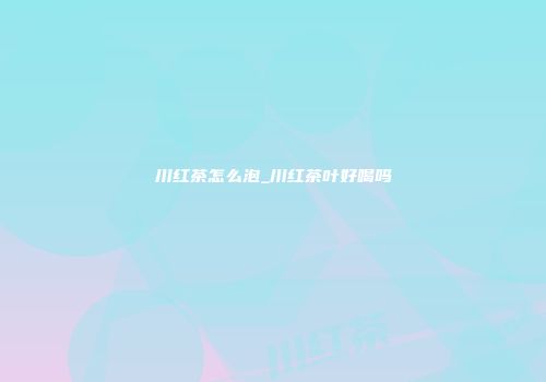 川红茶怎么泡_川红茶叶好喝吗