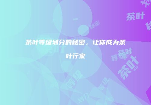 茶叶等级划分的秘密，让你成为茶叶行家