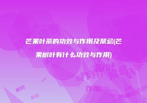 芒果叶茶的功效与作用及禁忌(芒果树叶有什么功效与作用)