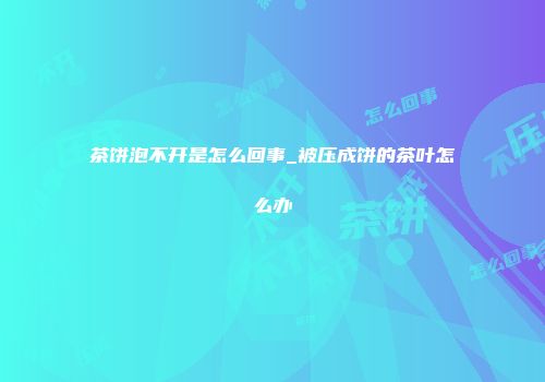 茶饼泡不开是怎么回事_被压成饼的茶叶怎么办