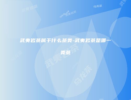 武夷岩茶属于什么茶类-武夷岩茶是哪一类茶