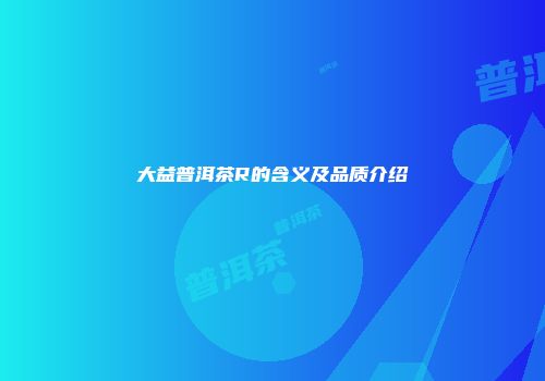 大益普洱茶R的含义及品质介绍
