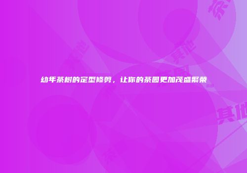 幼年茶树的定型修剪，让你的茶园更加茂盛繁荣