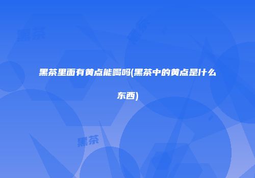 黑茶里面有黄点能喝吗(黑茶中的黄点是什么东西)
