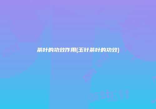茶叶的功效作用(玉针茶叶的功效)