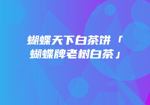 蝴蝶天下白茶饼「蝴蝶牌老树白茶」