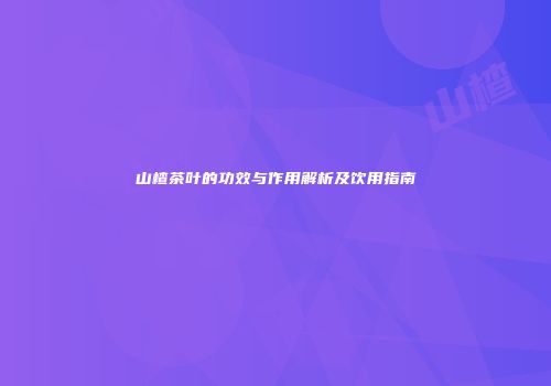 山楂茶叶的功效与作用解析及饮用指南