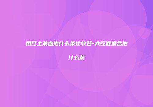 用红土茶壶泡什么茶比较好-大红泥适合泡什么茶