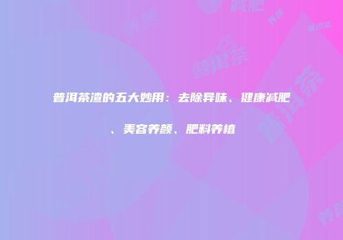 普洱茶渣的五大妙用：去除异味、健康减肥、美容养颜、肥料养植