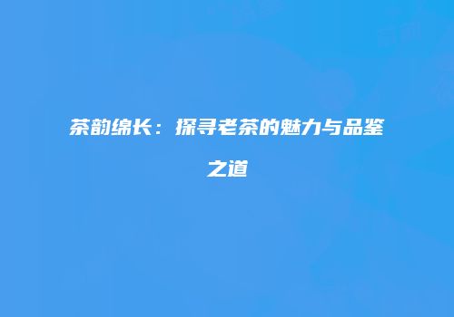 茶韵绵长：探寻老茶的魅力与品鉴之道