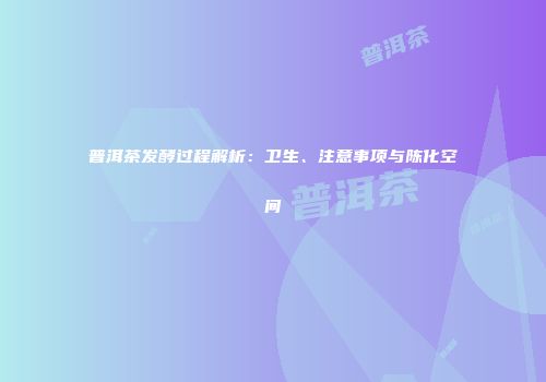普洱茶发酵过程解析：卫生、注意事项与陈化空间