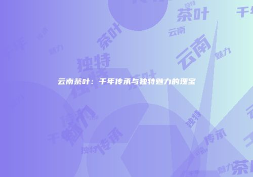 云南茶叶：千年传承与独特魅力的瑰宝