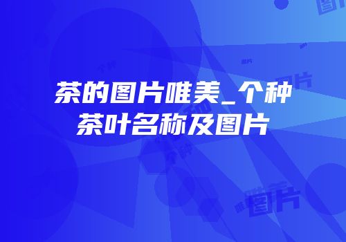 茶的图片唯美_个种茶叶名称及图片