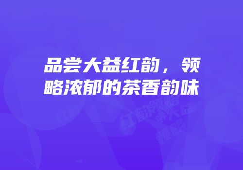 品尝大益红韵，领略浓郁的茶香韵味