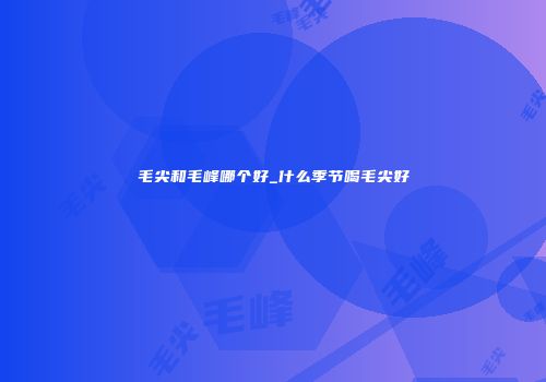 毛尖和毛峰哪个好_什么季节喝毛尖好