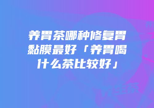 养胃茶哪种修复胃黏膜最好「养胃喝什么茶比较好」