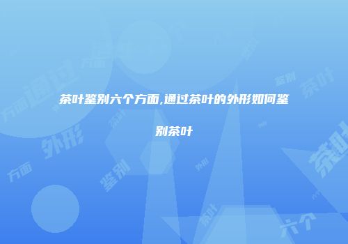 茶叶鉴别六个方面,通过茶叶的外形如何鉴别茶叶