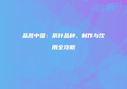 品茗中国：茶叶品种、制作与饮用全攻略