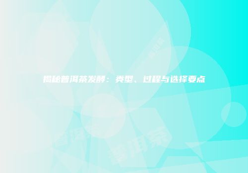 揭秘普洱茶发酵：类型、过程与选择要点