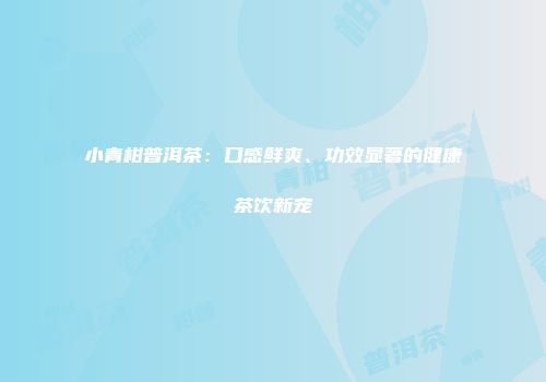 小青柑普洱茶：口感鲜爽、功效显著的健康茶饮新宠