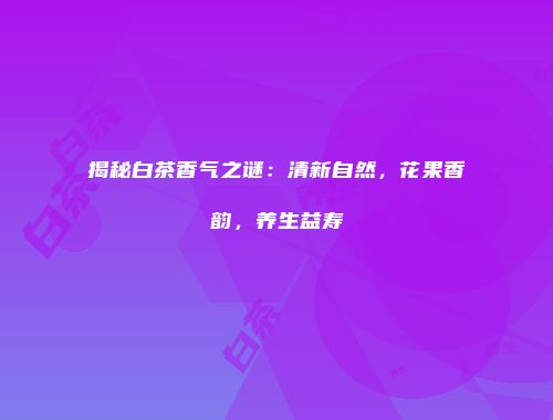 揭秘白茶香气之谜：清新自然，花果香韵，养生益寿