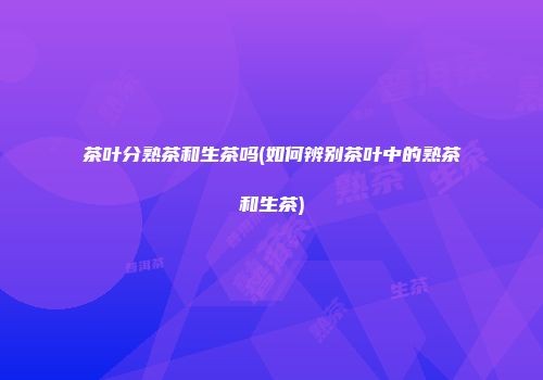 茶叶分熟茶和生茶吗(如何辨别茶叶中的熟茶和生茶)