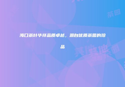 海口茶叶华祥品质卓越，源自优质茶园的珍品