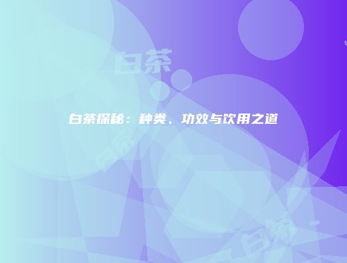 白茶探秘：种类、功效与饮用之道