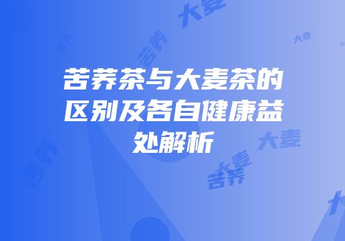 苦荞茶与大麦茶的区别及各自健康益处解析