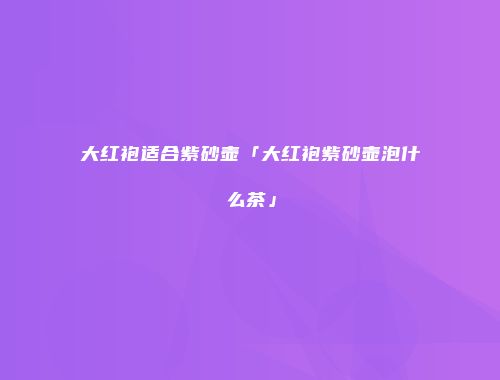 大红袍适合紫砂壶「大红袍紫砂壶泡什么茶」