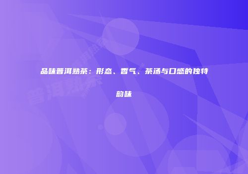 品味普洱熟茶：形态、香气、茶汤与口感的独特韵味