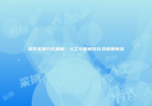茶叶采摘方式解析：人工与机械对比及适用情况