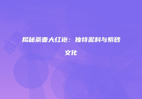 揭秘茶壶大红袍：独特泥料与紫砂文化