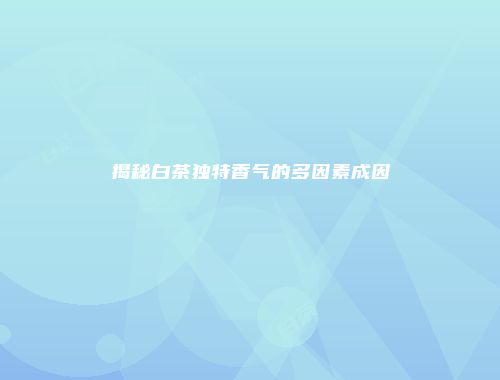 揭秘白茶独特香气的多因素成因