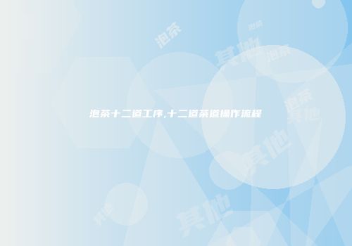 泡茶十二道工序,十二道茶道操作流程