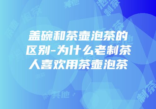 盖碗和茶壶泡茶的区别-为什么老制茶人喜欢用茶壶泡茶