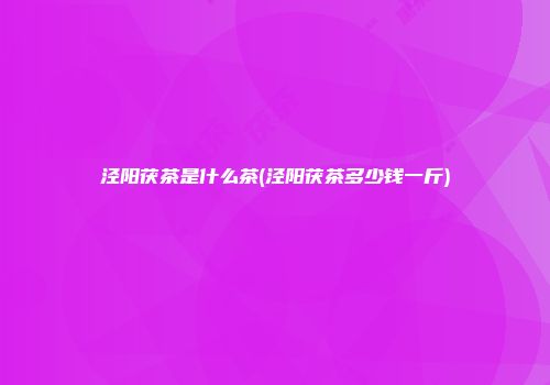 泾阳茯茶是什么茶(泾阳茯茶多少钱一斤)