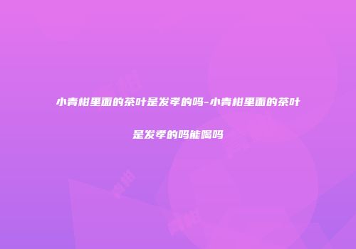 小青柑里面的茶叶是发孝的吗-小青柑里面的茶叶是发孝的吗能喝吗