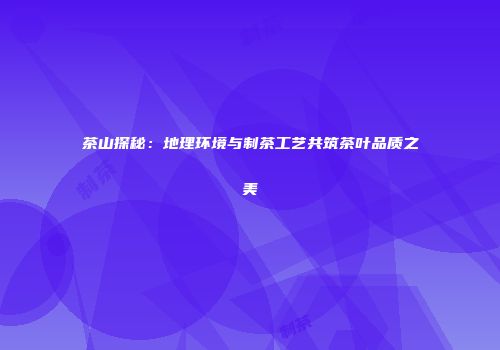 茶山探秘：地理环境与制茶工艺共筑茶叶品质之美