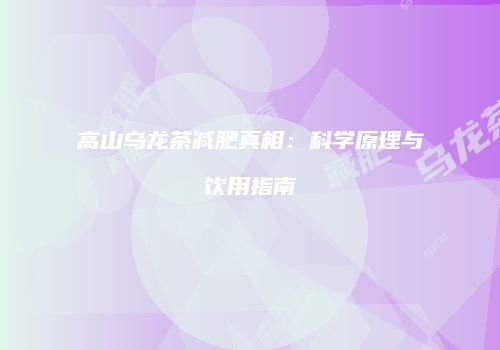 高山乌龙茶减肥真相：科学原理与饮用指南