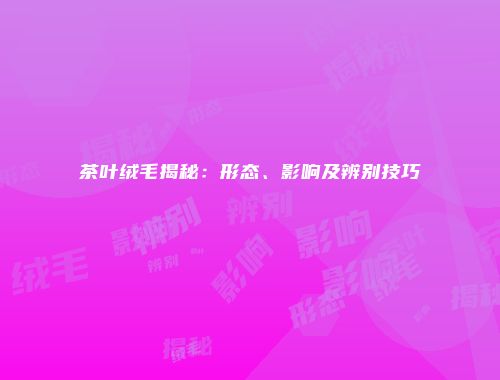 茶叶绒毛揭秘：形态、影响及辨别技巧