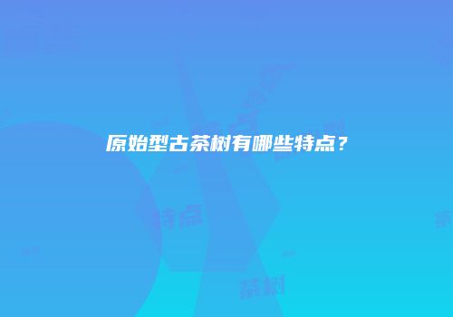 原始型古茶树有哪些特点？