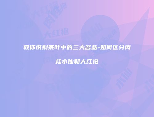 教你识别茶叶中的三大名品-如何区分肉桂水仙和大红袍