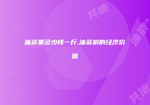 油茶果多少钱一斤,油茶树的经济价值
