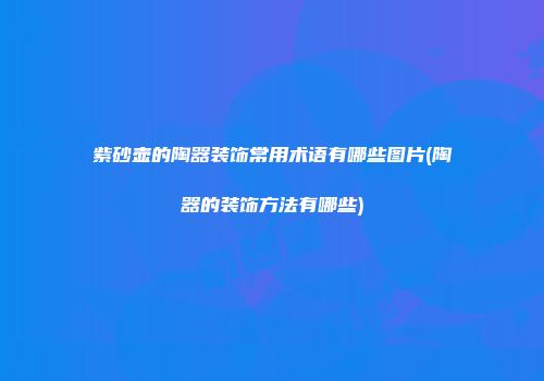 紫砂壶的陶器装饰常用术语有哪些图片(陶器的装饰方法有哪些)