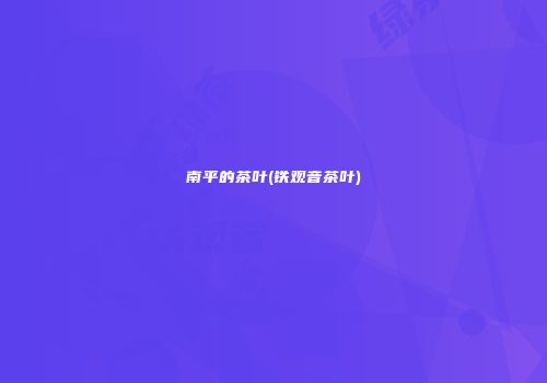 南平的茶叶(铁观音茶叶)