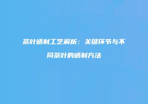 茶叶晒制工艺解析：关键环节与不同茶叶的晒制方法