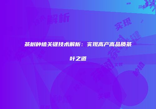 茶树种植关键技术解析：实现高产高品质茶叶之道